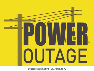 Power line with cables on yellow background with blackout title.