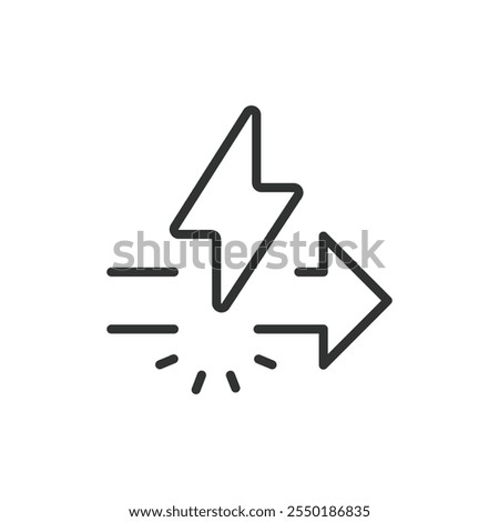 Power line damage, icon in line design. Power, line, damage, outage, electricity, repair, destruction on white background vector. Power line damage editable stroke icon