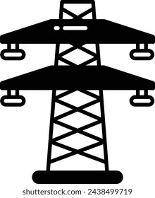 Power Line glyph and line vector illustration