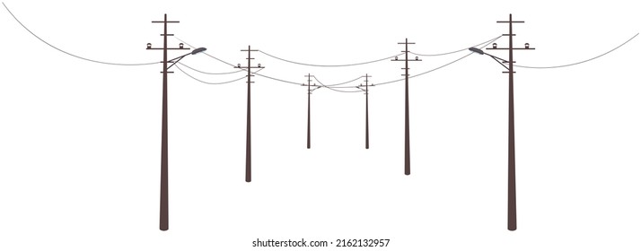 Power line. High-voltage electric power tower. Transmission and supply of electricity. Procurement for article on cost of electricity or construction of lines. Electro-eaves departing into distance