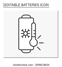  Power line icon. Automatic battery cooling. Battery concept. Isolated vector illustration. Editable stroke