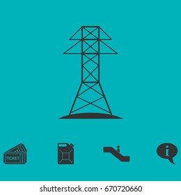 Power line icon flat. Simple vector symbol and bonus icon