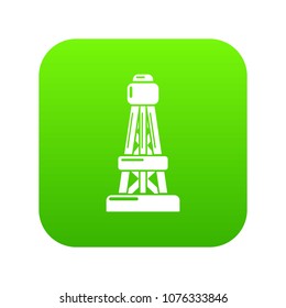 Power line icon green vector isolated on white background