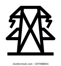power line icon isolated sign symbol vector illustration - high quality black style vector icons
