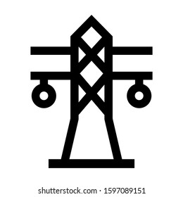 power line icon isolated sign symbol vector illustration - high quality black style vector icons
