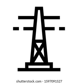 power line icon isolated sign symbol vector illustration - high quality black style vector icons
