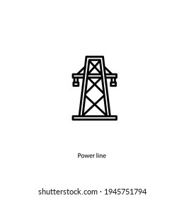 power line icon vector isolated on white background