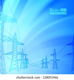 power line on a white background. Vector illustration, eps 10, contains transparencies.