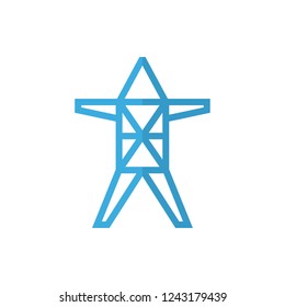 power line support flat vector icon