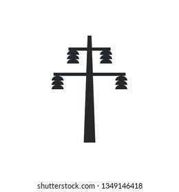 power line support flat vector icon