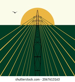 Power line support and sun