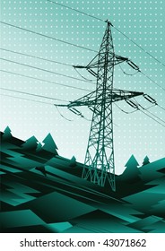 power line vector illustration