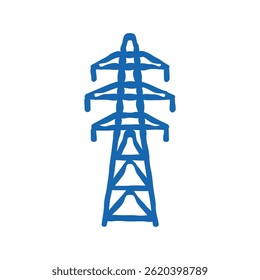 power lines electric grid doodle icon sketch vector. power lines electric grid sign. isolated symbol illustration