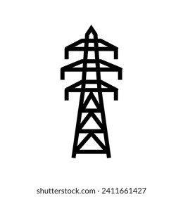 power lines electric grid line icon vector. power lines electric grid sign. isolated contour symbol black illustration