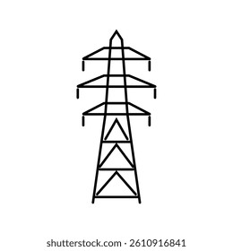 power lines electric grid line icon vector. power lines electric grid sign. isolated contour symbol black illustration
