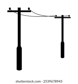 Ilustração do vetor do ícone do polo do utilitário da eletricidade das linhas de energia 