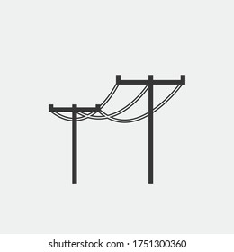 power lines electricity vector icon energy
