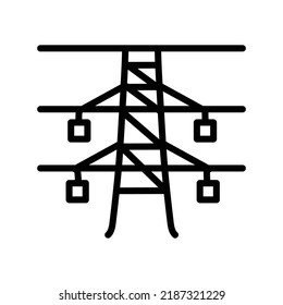 Power lines сolor line icon. Pictogram for web page.