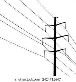 power lines on a white background