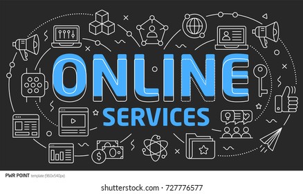 Power Lines Slides Point template Lines template illustration