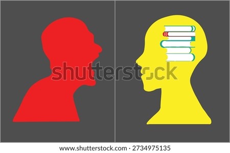 The Power of Literacy: Calm Intellectual Mind vs Chaotic Ignorant Mind Vector