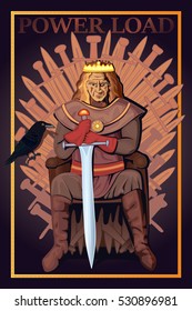 Power Load. Ruler On The Throne. Vector Illustration.