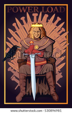 Power Load. Ruler on the throne. Vector illustration.