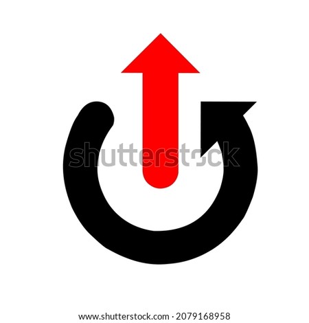 power logo. arrow logo. Red. black. to the top. up. ride.