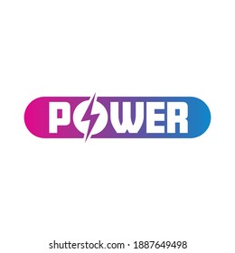 Power Logo. Blue-magenta Power Logo On White Background