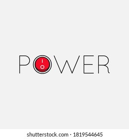 Power logo with power button on white background