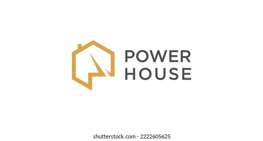 Power logo design with electric and letter p concept