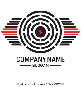 The power of logo design with a maze that is suitable for the company logo