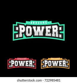 Power logo design. Retro sport strong logotype. Vector emblem