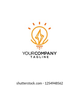power logo light bulb idea 