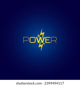 power logo. lightning symbol and word power. power concept with lightning symbol