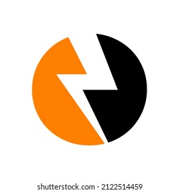 Power Logo O Letter and Lightning Energy Technology. Power O Letter Logo Design With Lighting Thunder Bolt Template