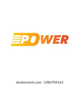 power logo. orange-red power word
