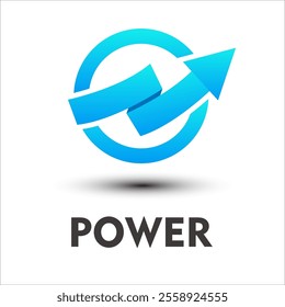 The power logo symbolizes strength and superpower