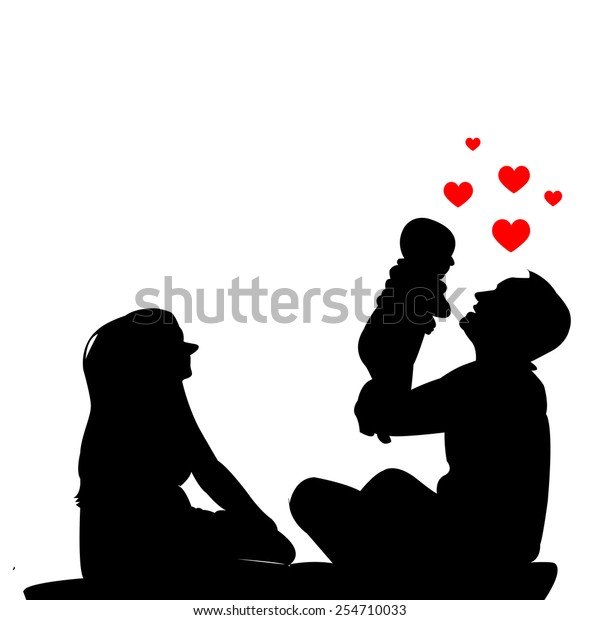 Power Love Family Silhouettes Vector Stock Vector (Royalty Free ...