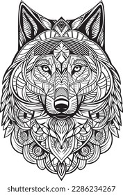 Power and Loyalty in Wolf Mandala svg