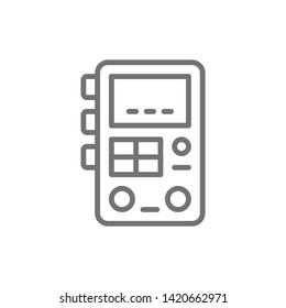 Power machine supply, tattoo studio equipment line icon.