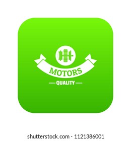 Power machinery icon green vector isolated on white background