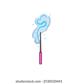 power magic stick cartoon. wizardry alchemy, incantation conjure, supernatural talisman power magic stick sign. isolated symbol vector illustration