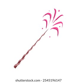 power magic stick cartoon. wizardry alchemy, incantation conjure, supernatural talisman power magic stick sign. isolated symbol vector illustration