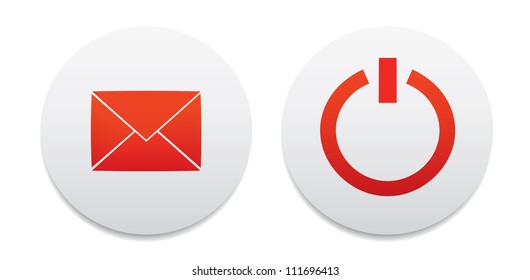 Power and mail icons. Vector