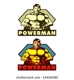 Power Man Mascot Power man mascot character. Vector EPS10 file.