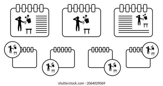 Power man des Gedanken-Vektorsymbol in kalender Set-Illustration für ui und ux, Website oder mobile Anwendung