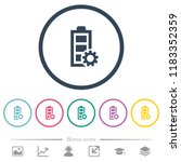 Power management flat color icons in round outlines. 6 bonus icons included.