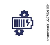 power management icon with a battery, vector