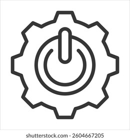 Power Management Outline Icon Vector Illustration